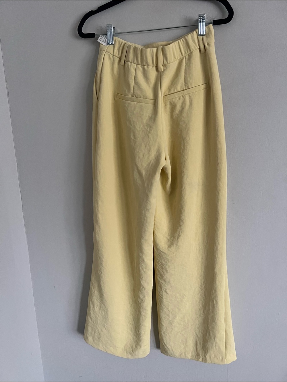 Abercrombie & Fitch A&F Sloane Tailored Wide Leg Pants Butter Yellow Sz 4S - Picture 8 of 13